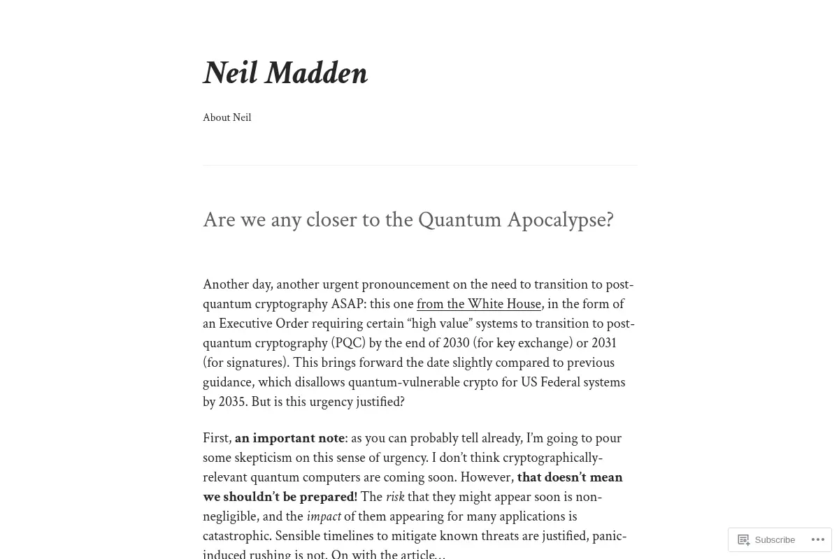 Neil Madden – Thoughts on application security, applied crypto, philosophy and logic
