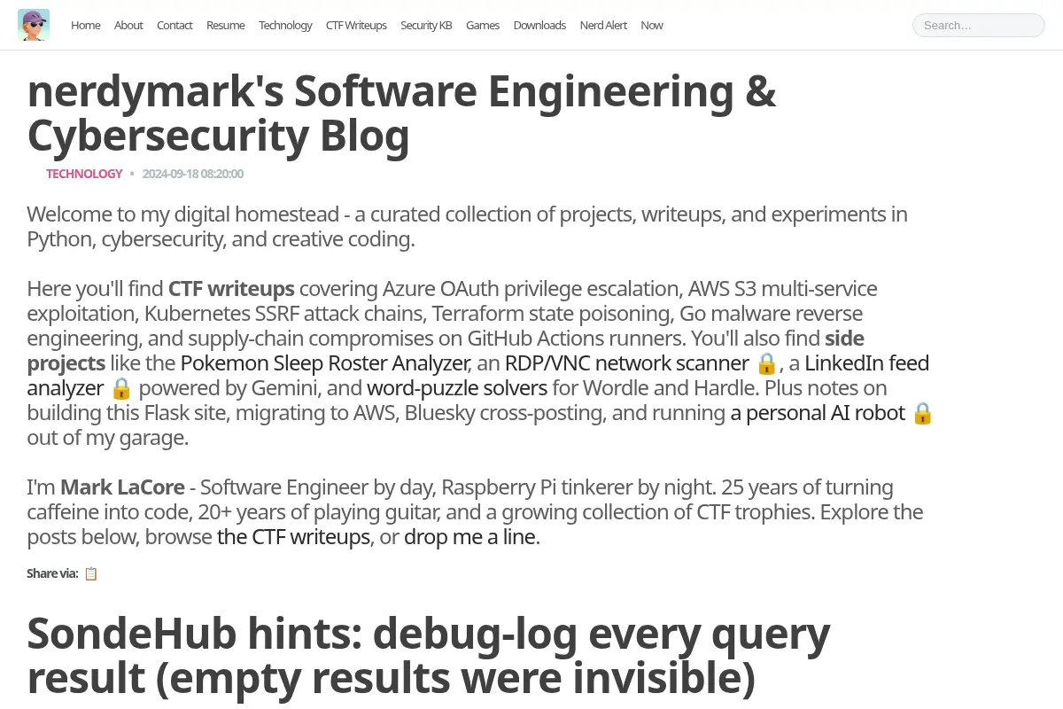 Cybersecurity, AI & Python Programming Blog - nerdymark.com