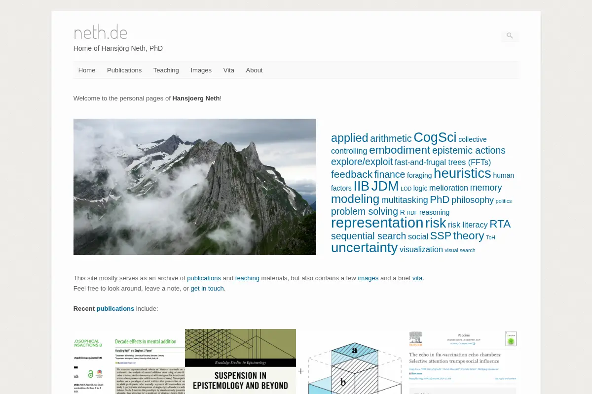 neth.de – Home of Hansjörg Neth, PhD