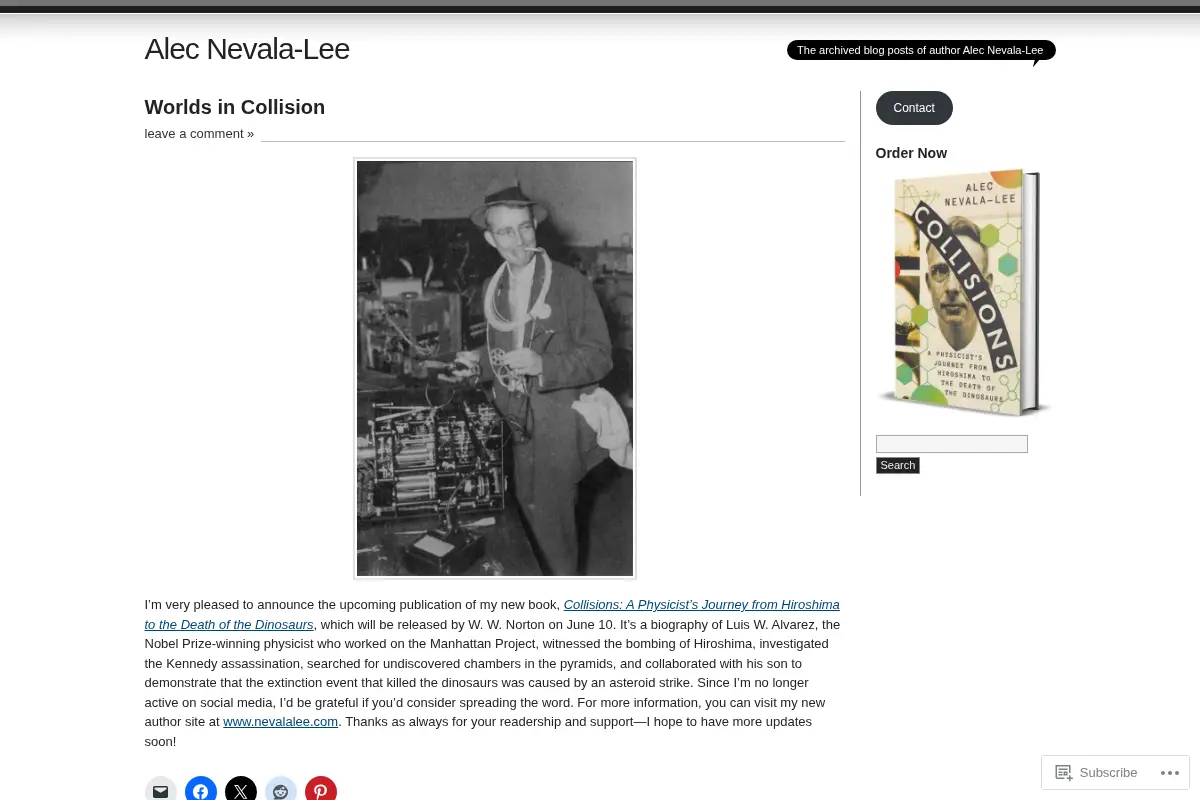 Alec Nevala-Lee Blog