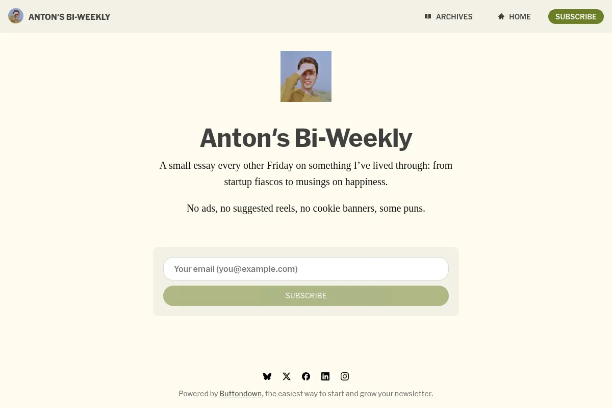 Anton's Bi-Weekly Newsletter
