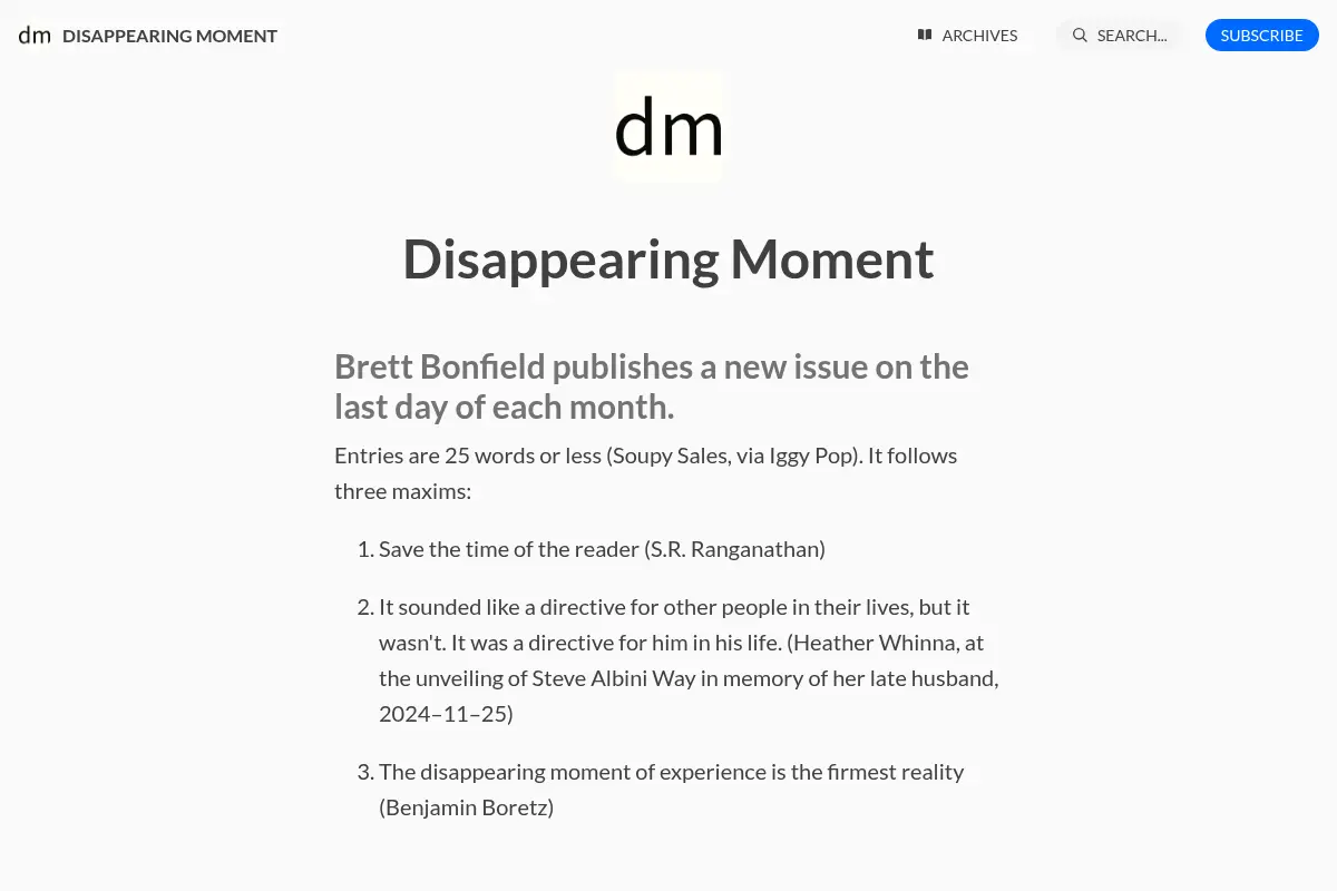Disappearing Moment