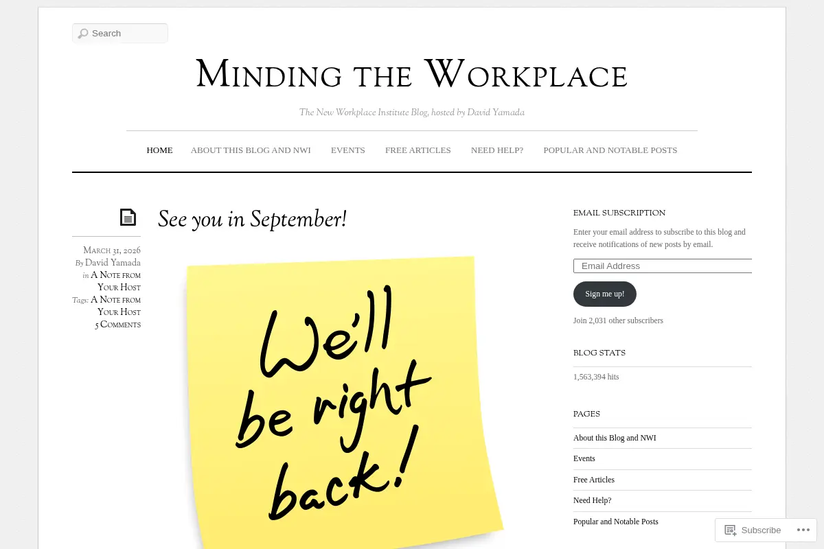 Minding the Workplace