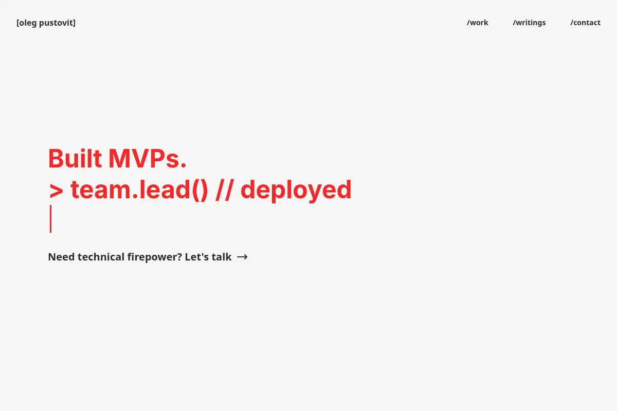 Oleg Pustovit – Technical Leadership & MVP Development for Startups