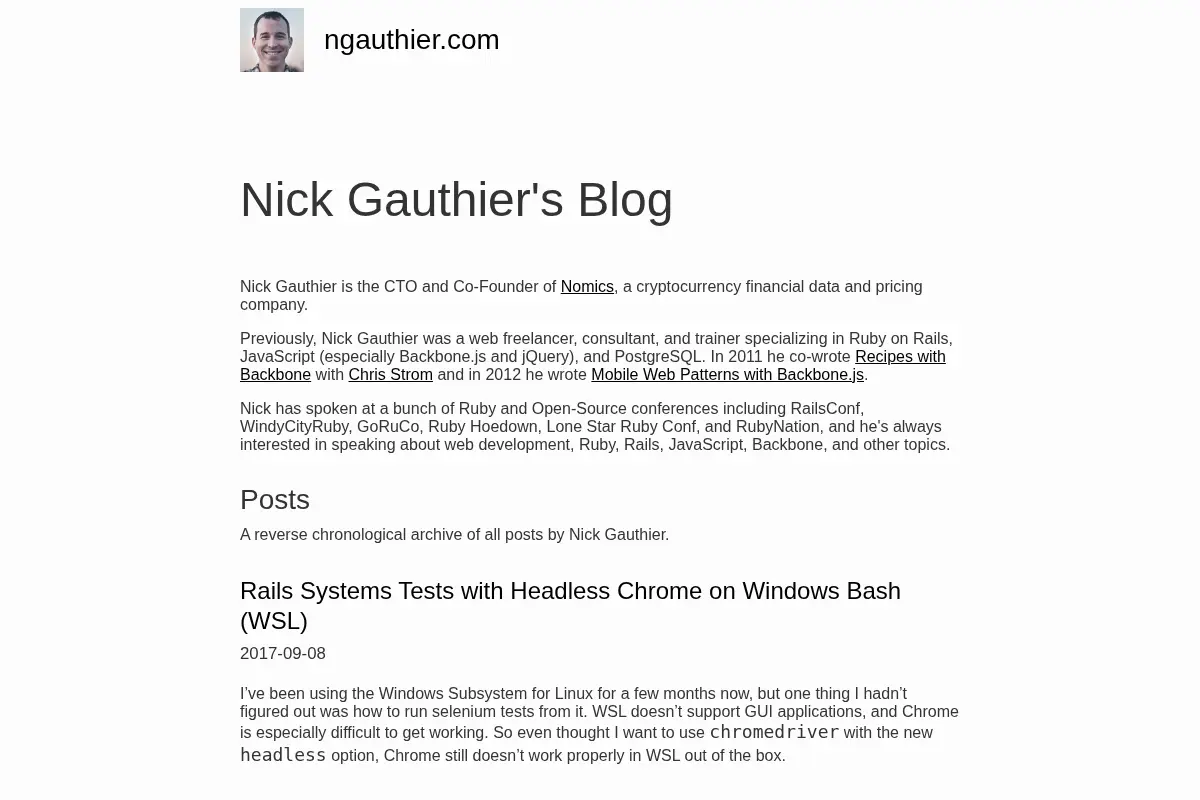Nick Gauthier's Blog