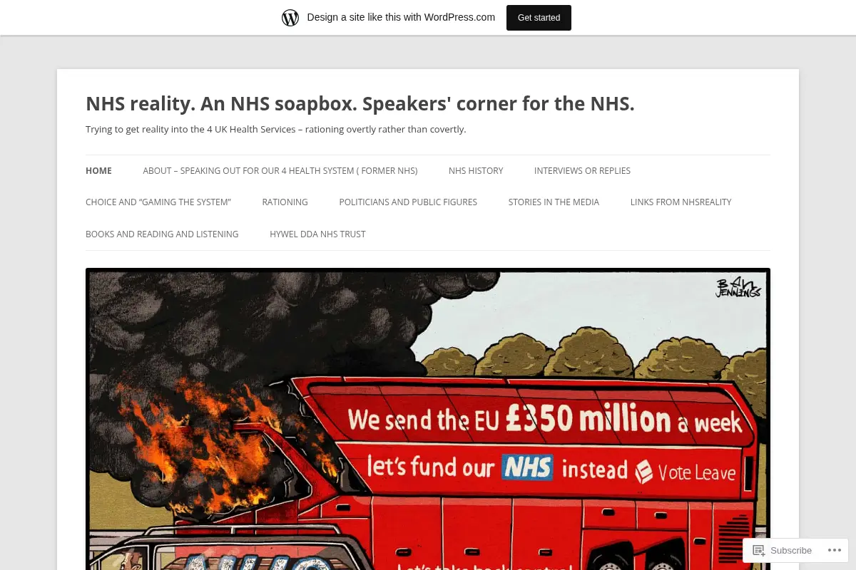 NHS reality. An NHS soapbox. Speakers' corner for the NHS.