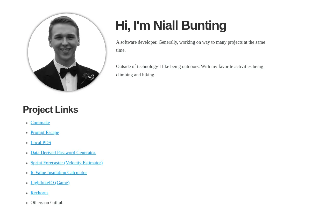 Niall Bunting - Personal Website