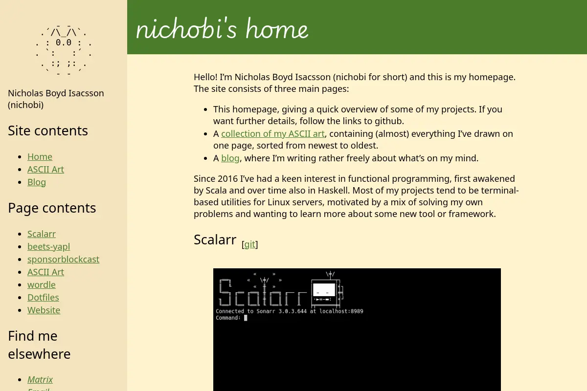home of nichobi - Nicholas Boyd Isacsson