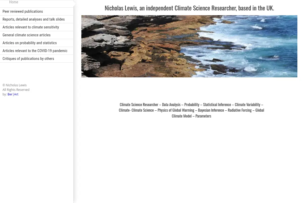 Nicholas Lewis – Climate Science