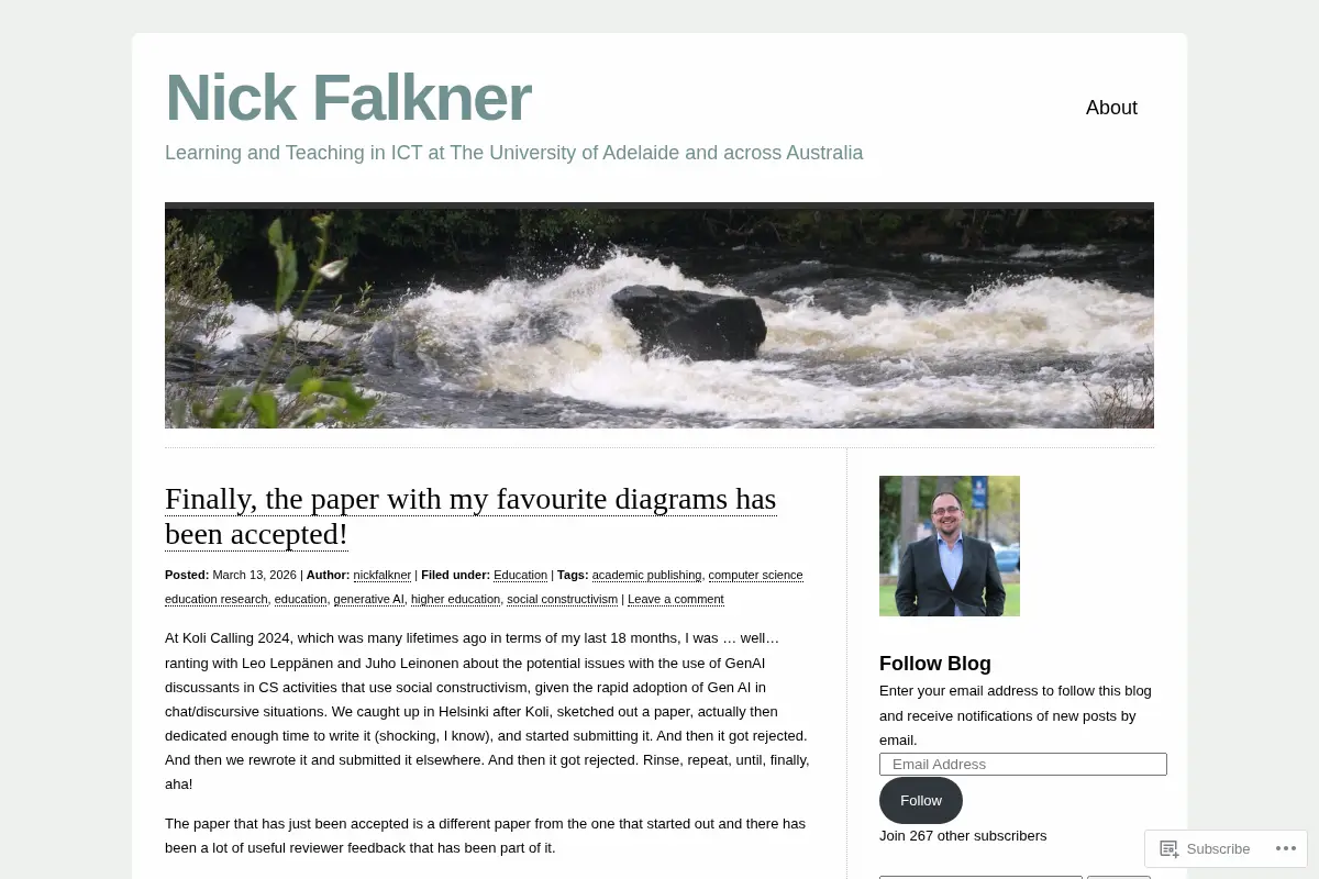 Nick Falkner | Learning and Teaching in ICT at The University of Adelaide and across Australia