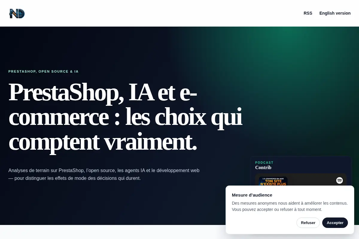 PrestaShop, IA et e-commerce | Nicolas Dabène