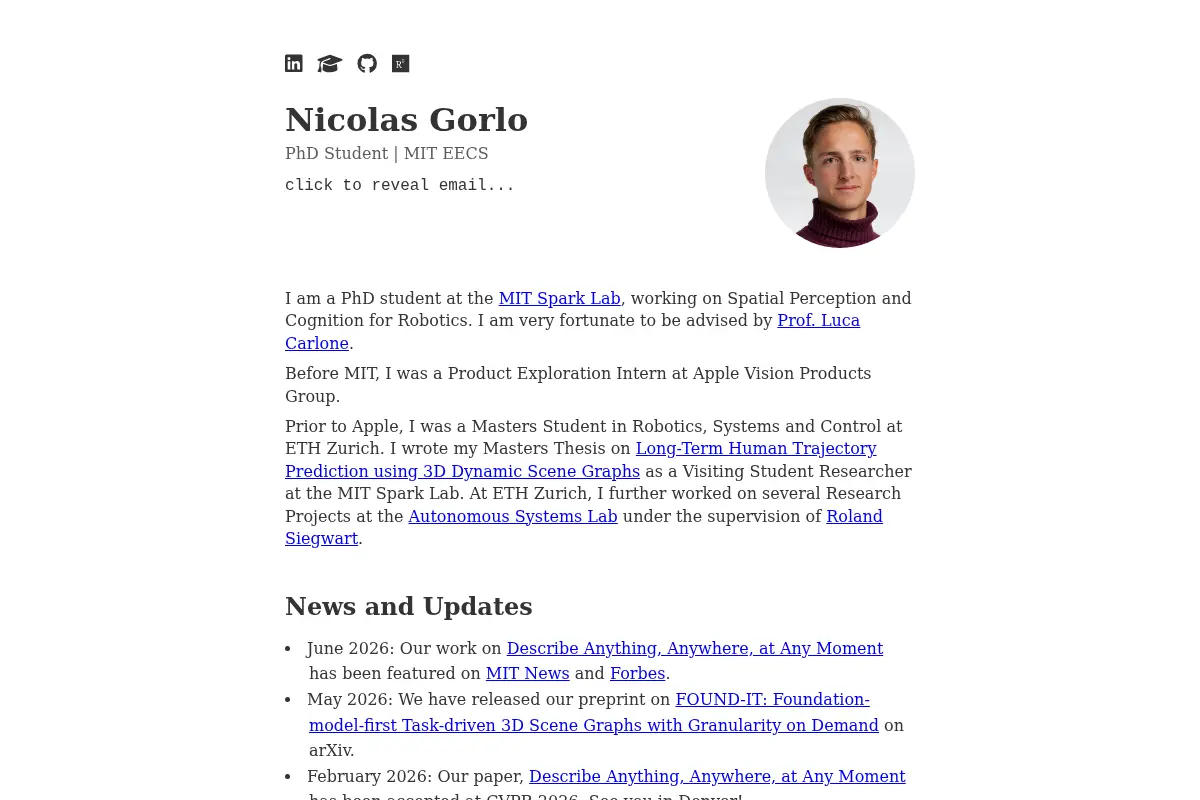 Nicolas Gorlo - PhD Student in Robotics at MIT
