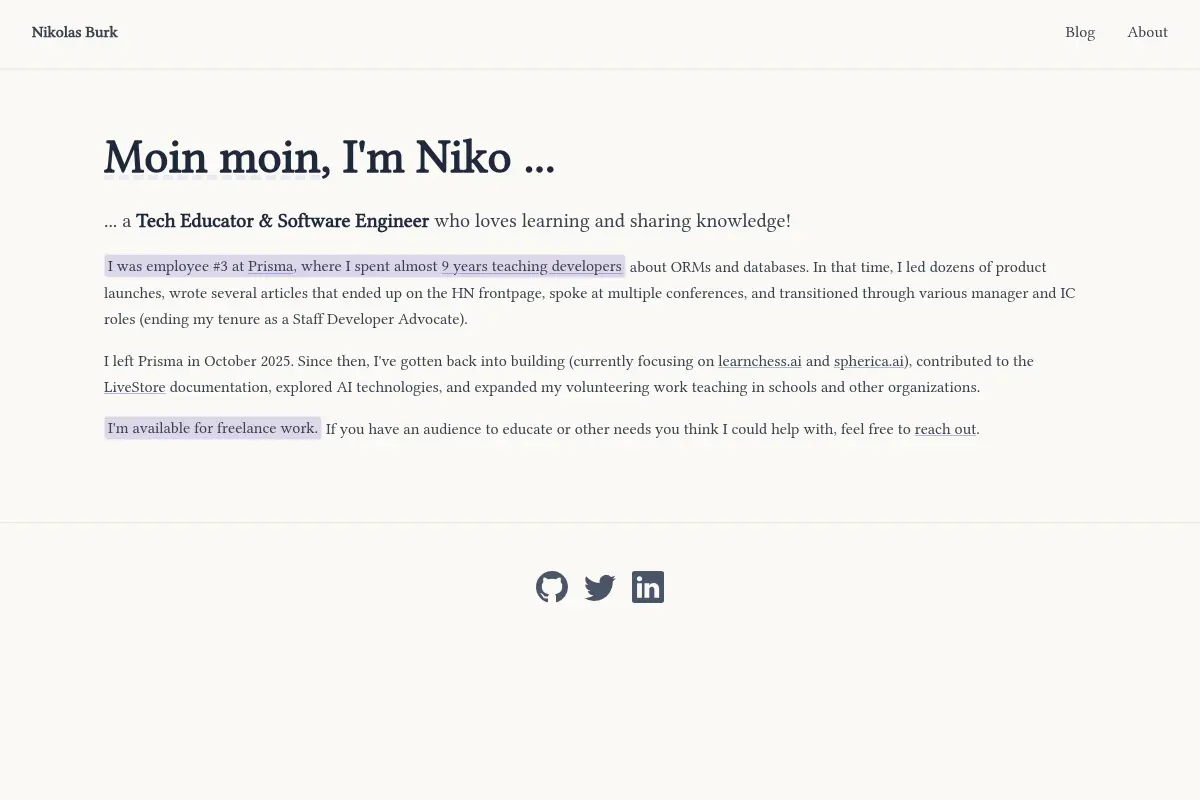Nikolas Burk | Tech Educator & Software Engineer