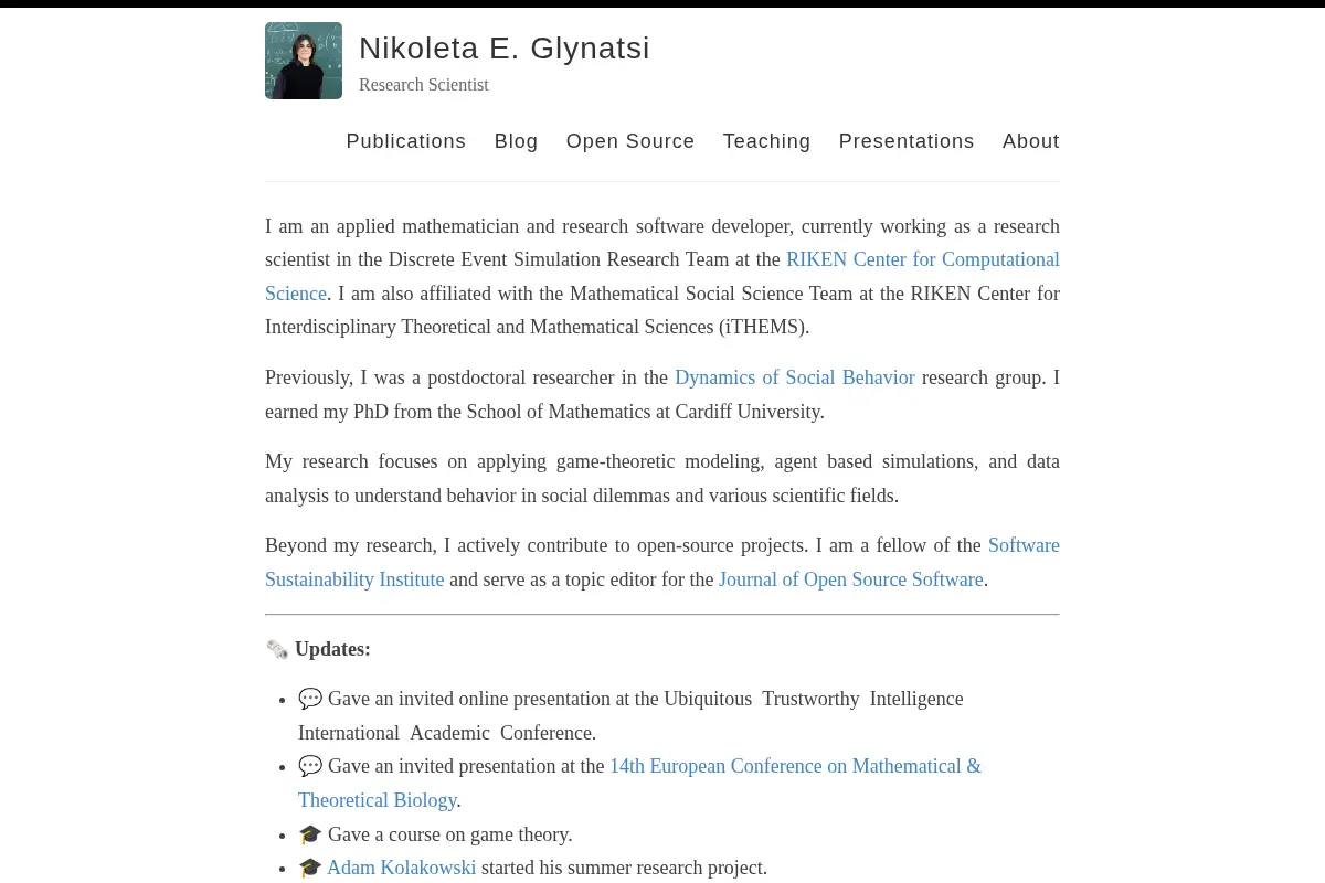 Nikoleta E. Glynatsi – Research Scientist