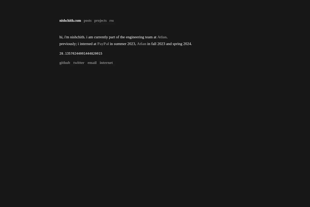 Nishchith Shetty's Homepage