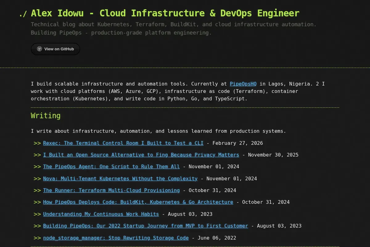 Alex Idowu - Cloud Infrastructure & DevOps Engineer