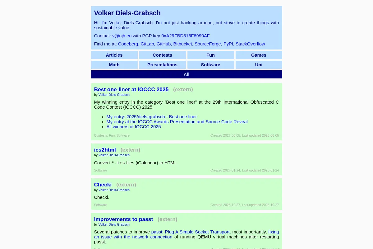 Volker Diels-Grabsch's Personal Site