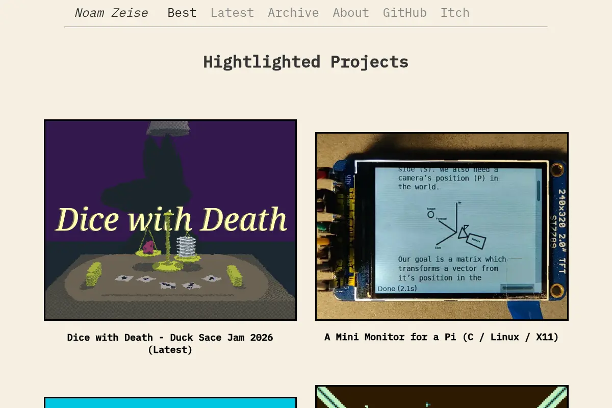 Noam Zeise - Highlighted Projects