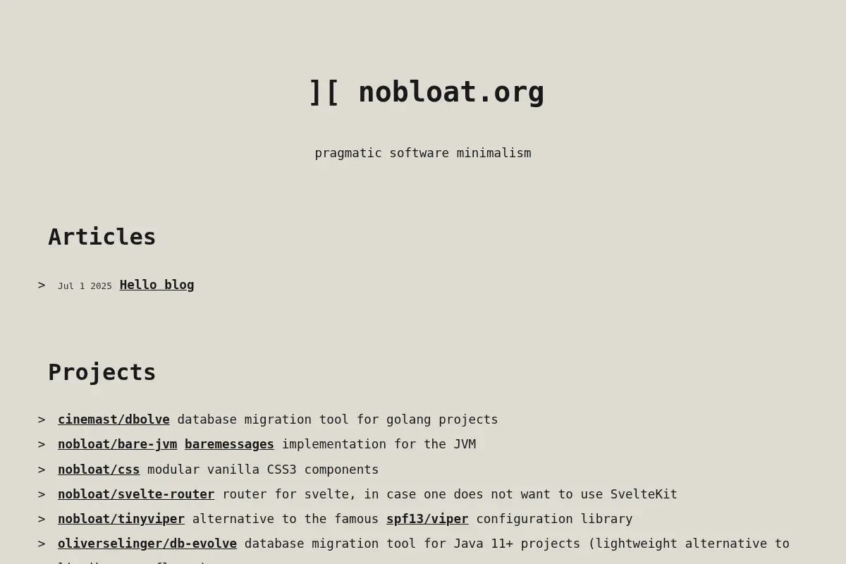nobloat.org - pragmatic software minimalism