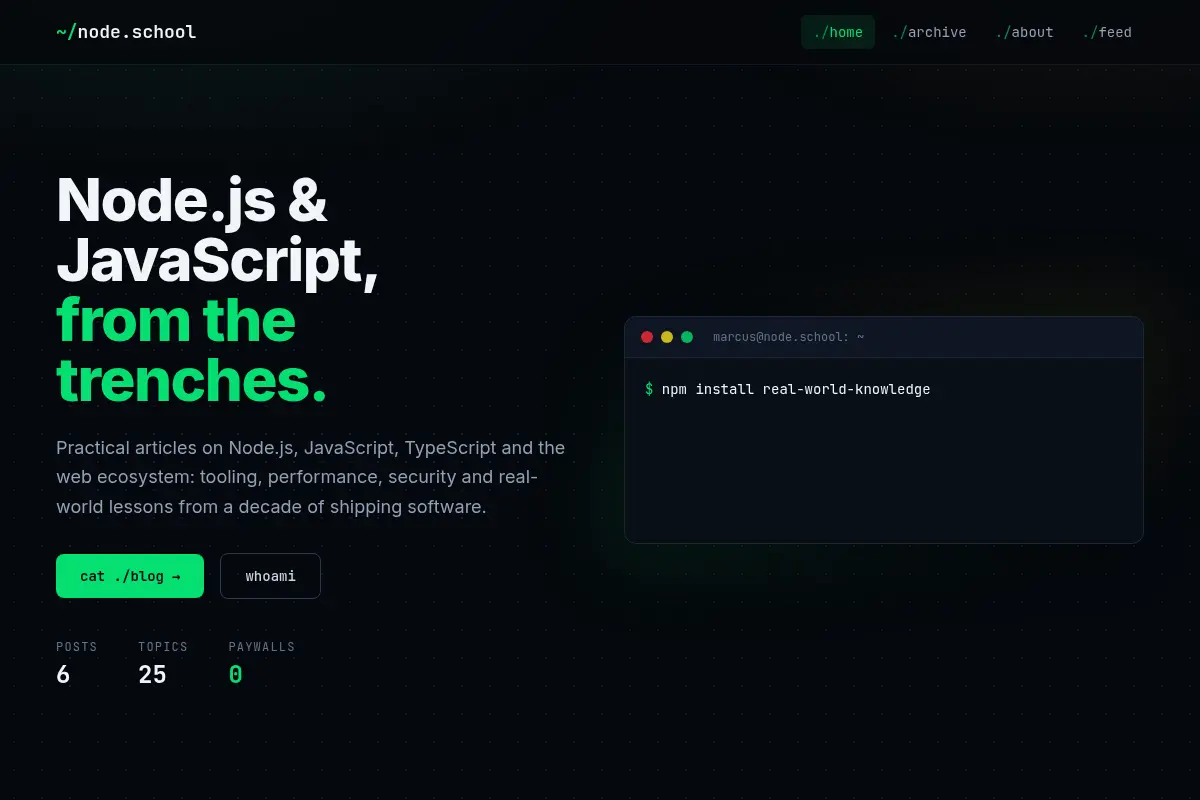 node.school · Notes from the Node.js trenches
