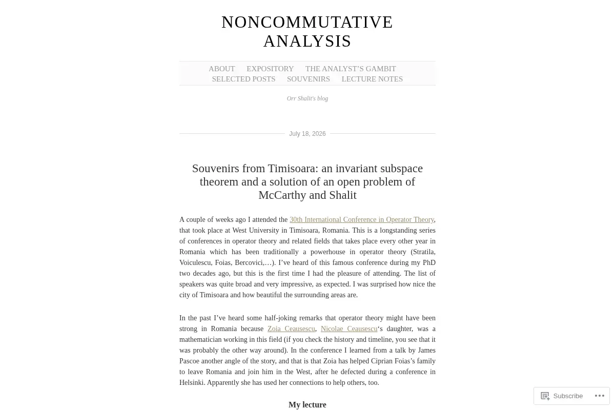 Noncommutative Analysis