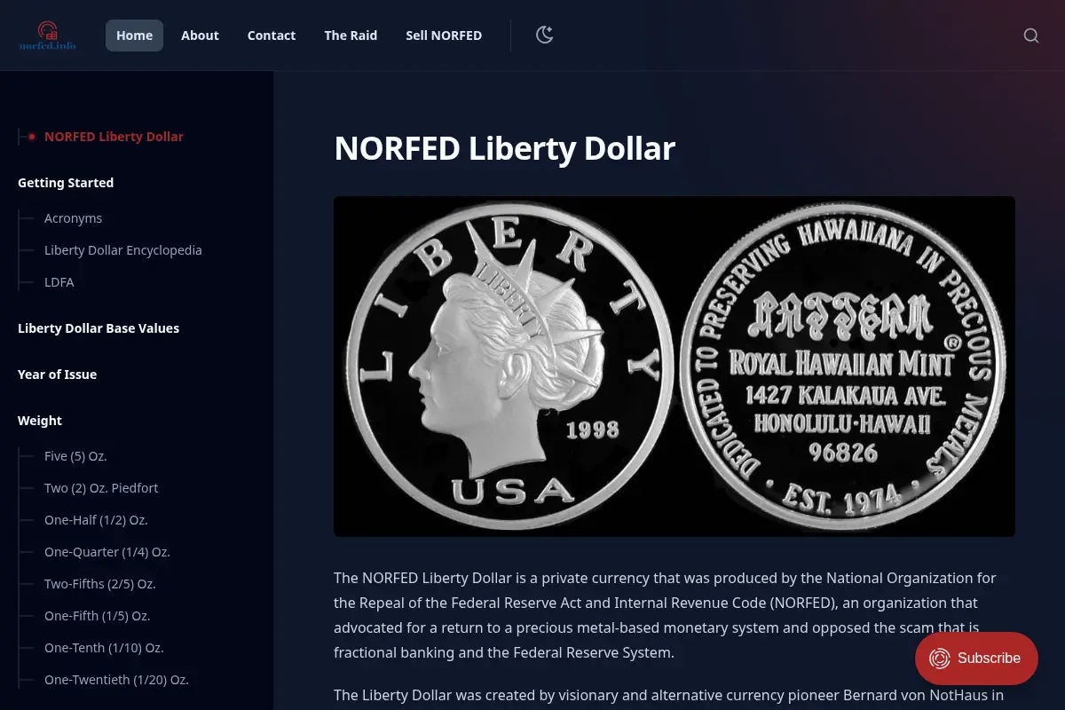 NORFED.info - A Site Dedicated to the NORFED Liberty Dollar