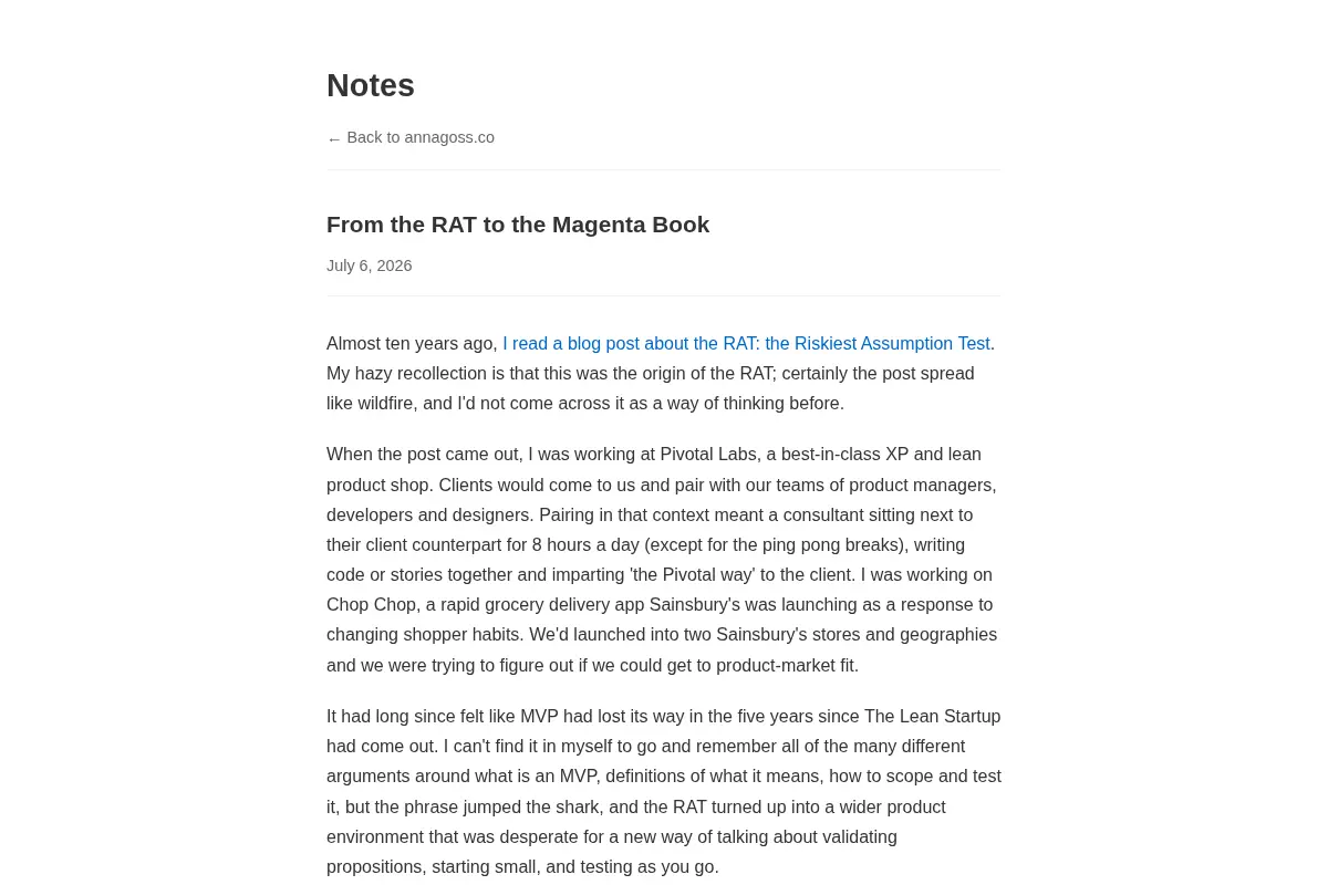 Notes - Anna Goss