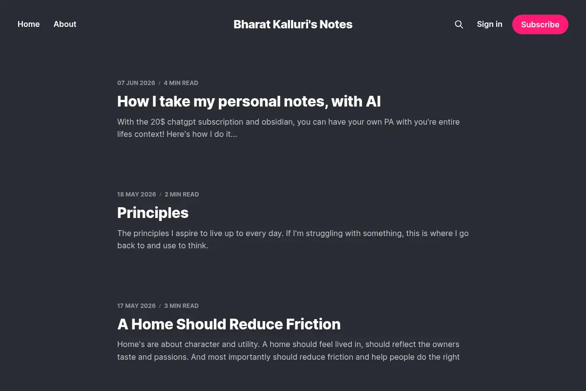 Bharat Kalluri's Notes