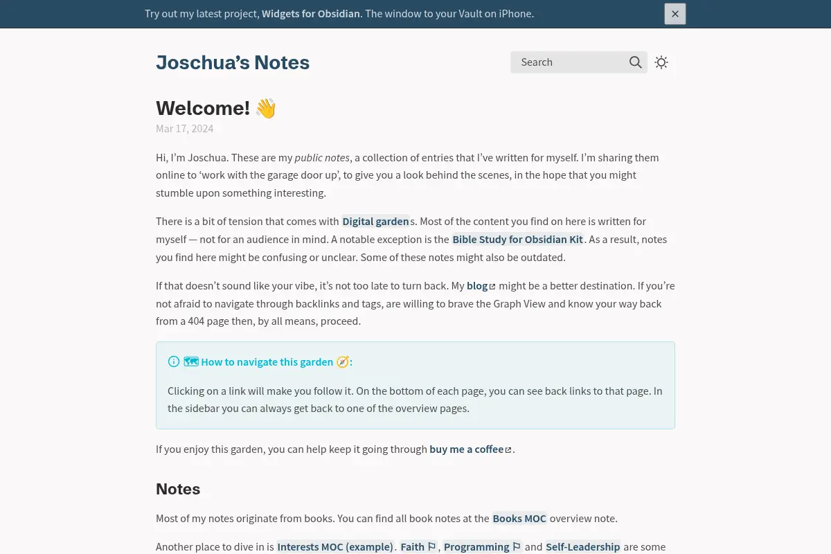 Joschua's Public Notes
