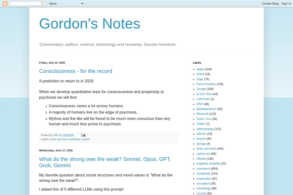 Gordon's Notes