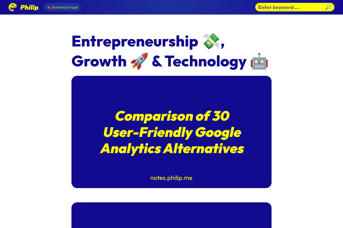 Philip's Notes on Entrepreneurship, Growth & Technology