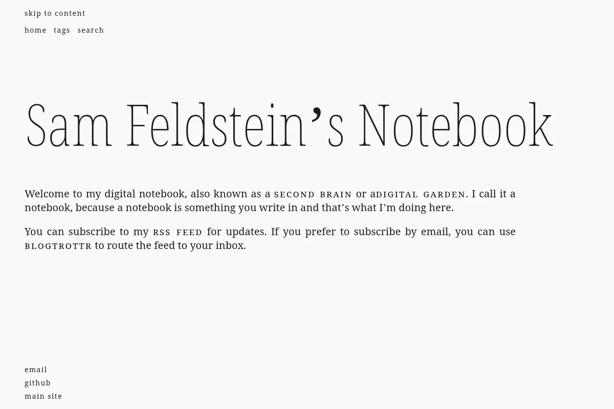 Sam Feldstein's Notebook