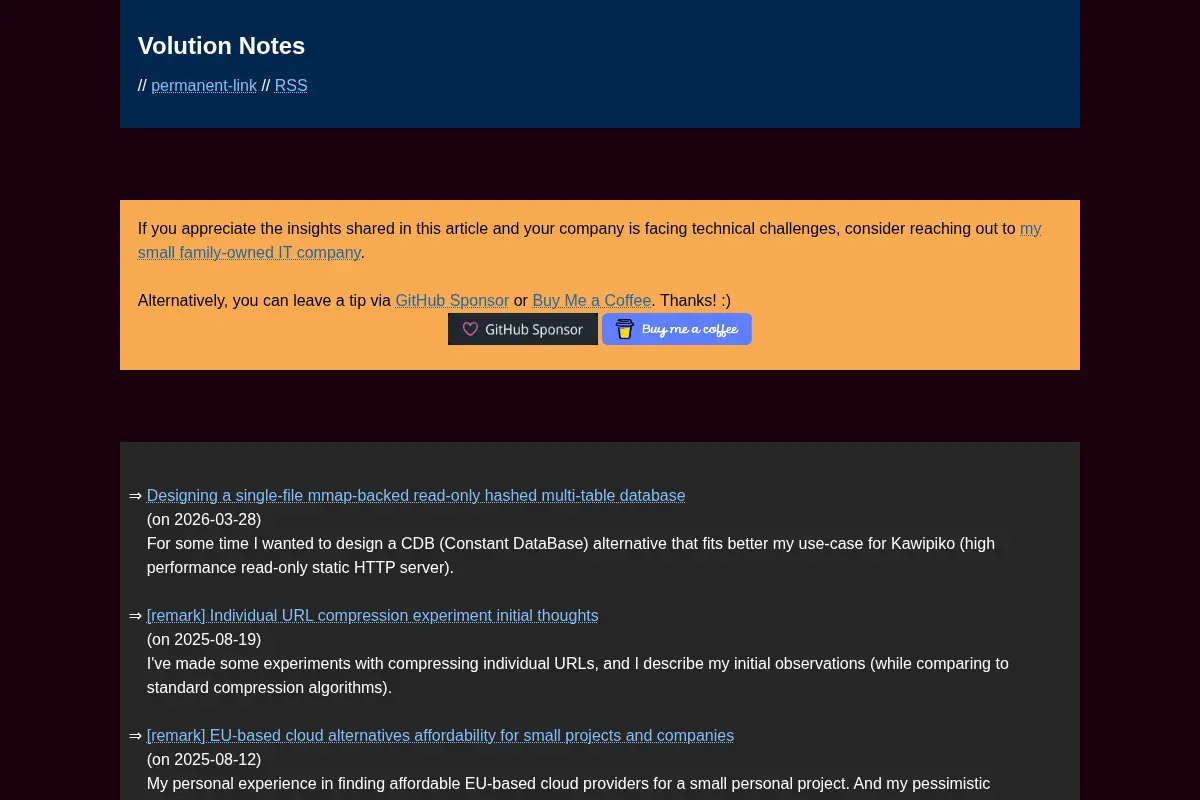 Volution Notes