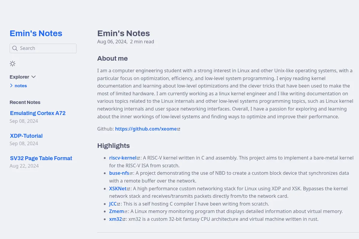 Emin's Notes