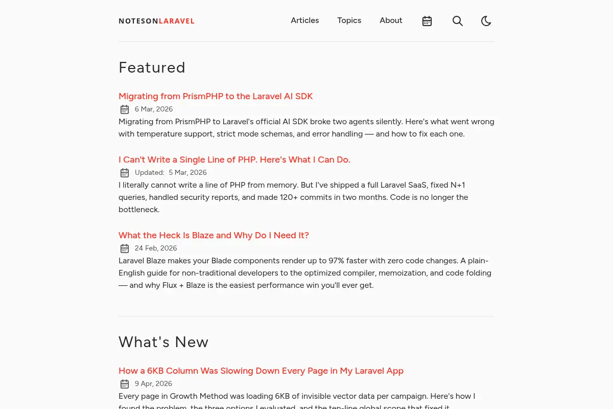 Notes on Laravel