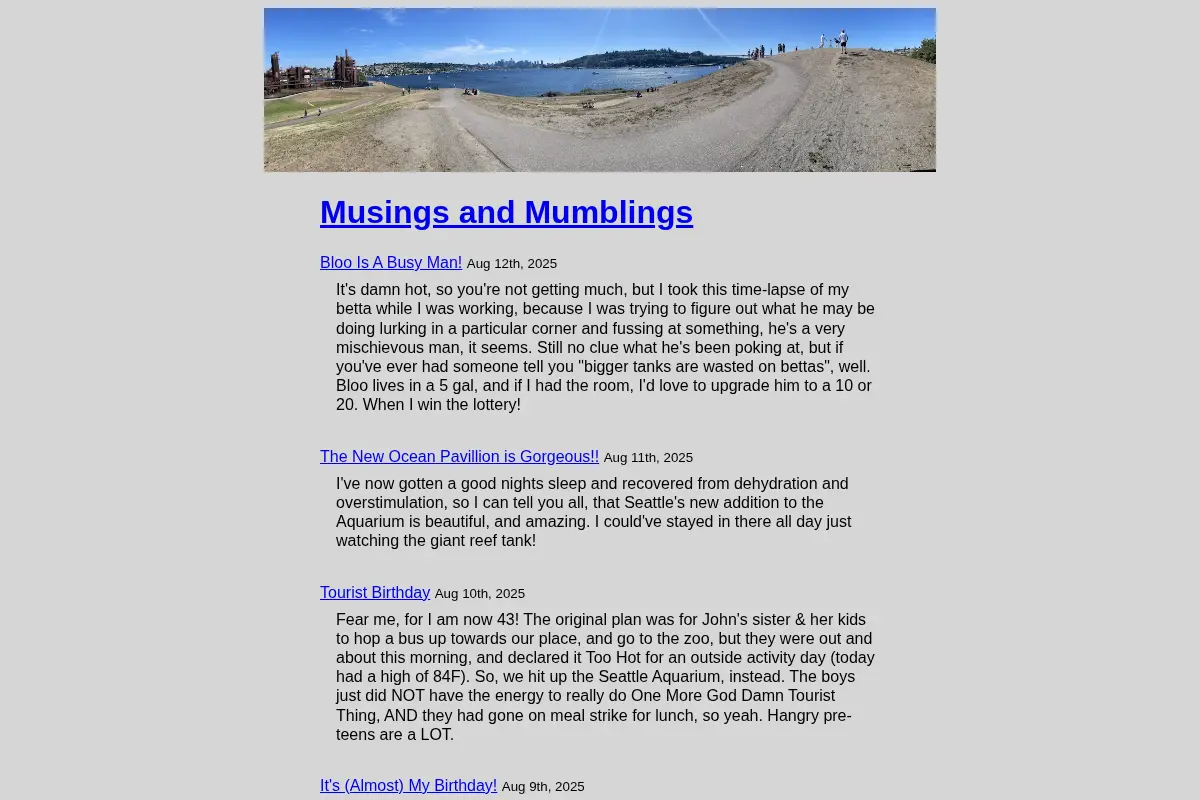 Musings and Mumblings