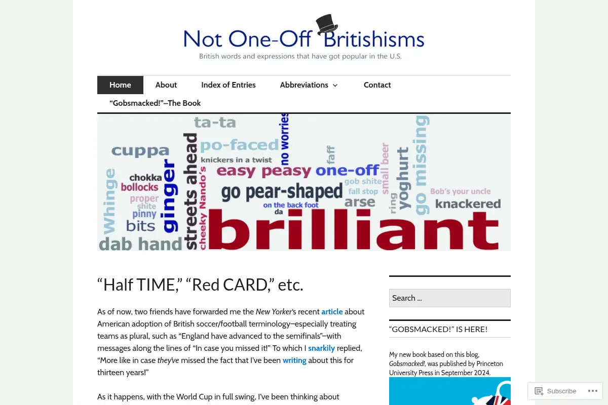 Not One-Off Britishisms