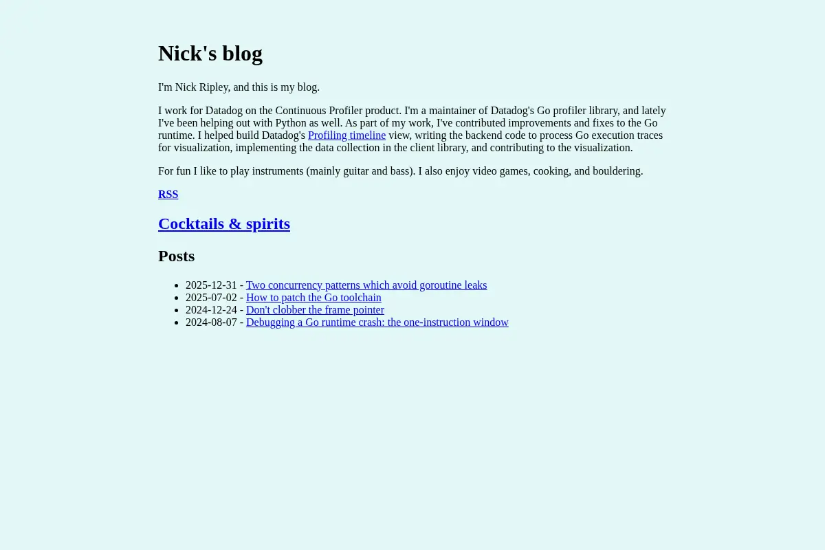 Nick's blog