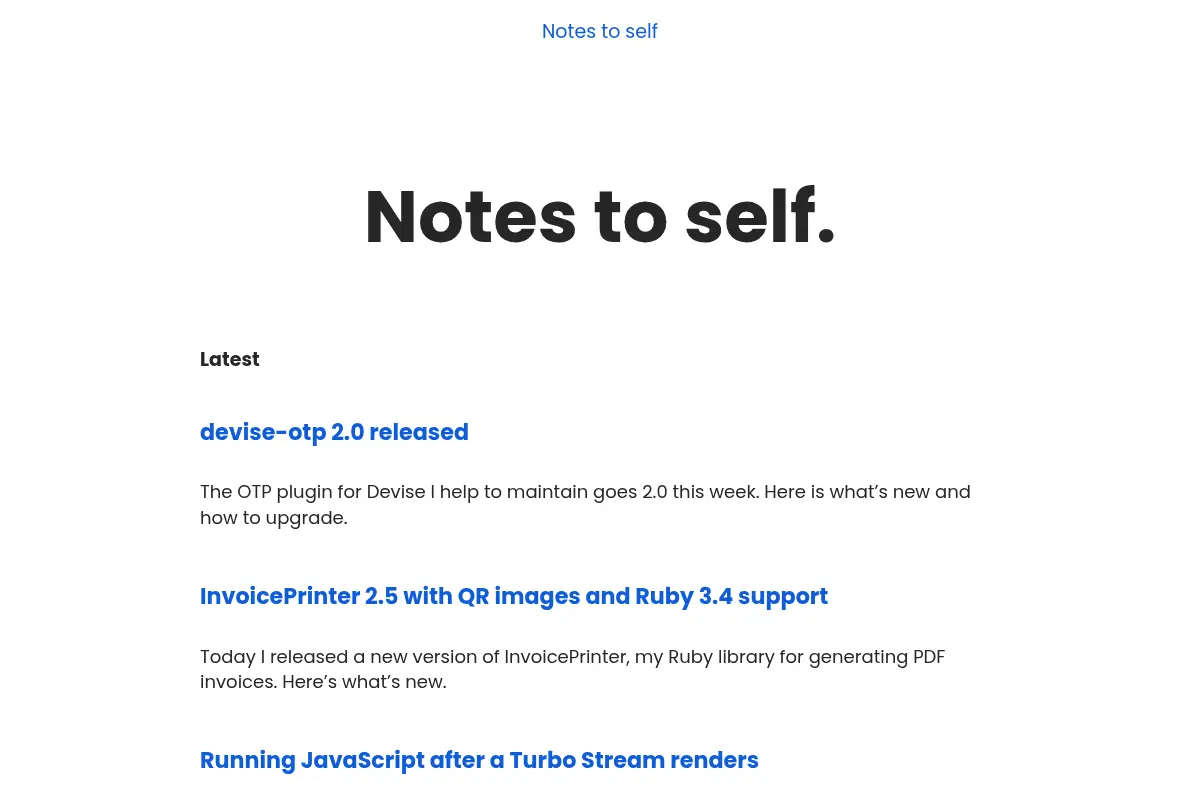 Notes to self