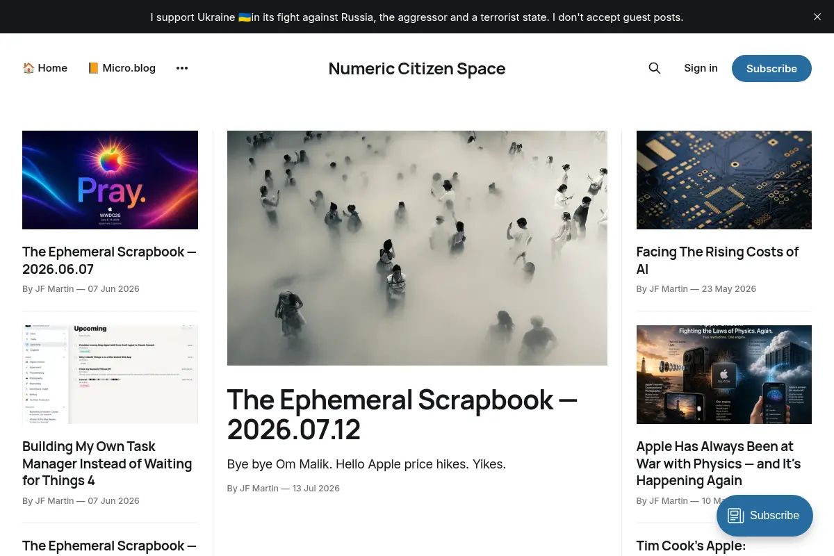 Numeric Citizen Space