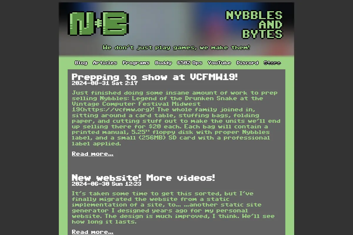 Nybbles and Bytes: We don't just play games, we make them!