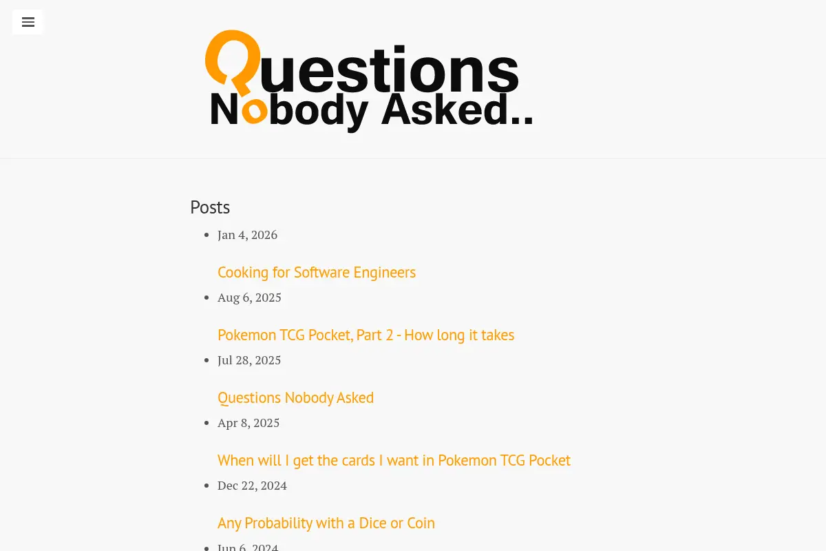 Questions Nobody Asked