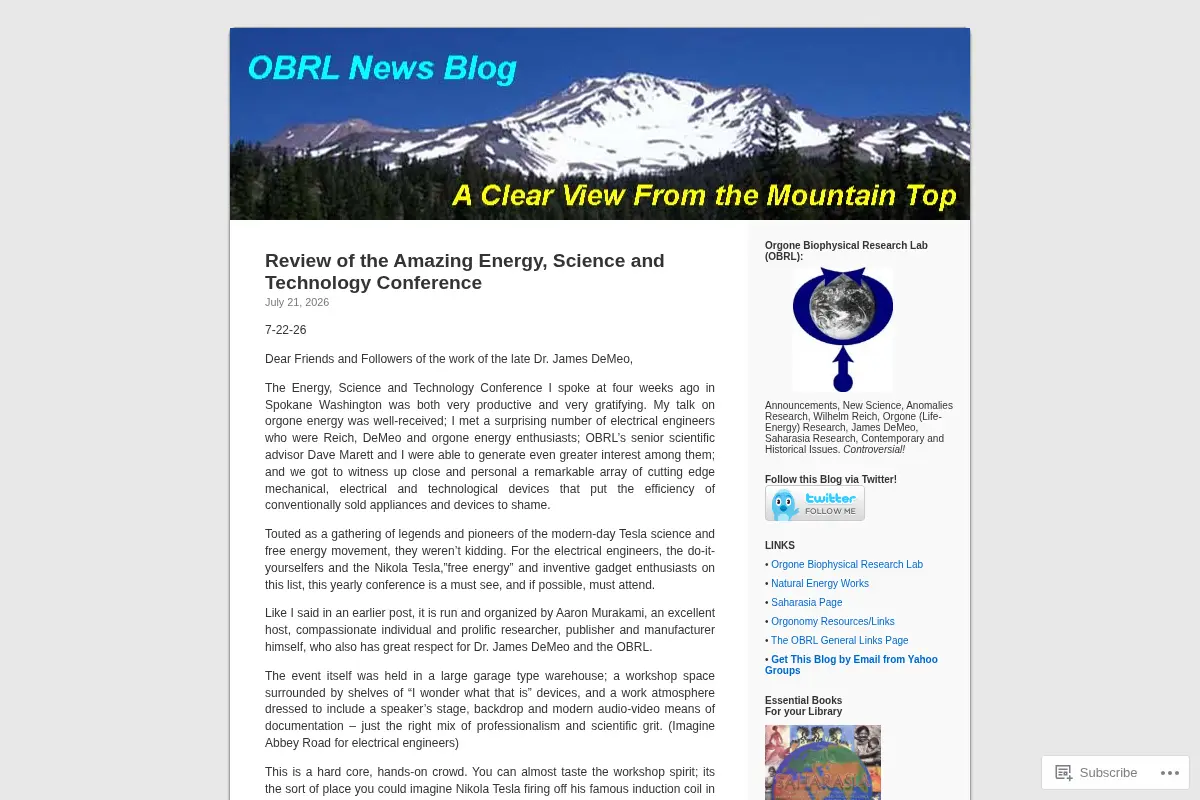 OBRL-News Blog