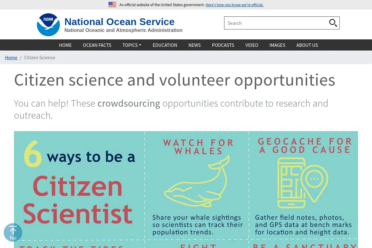 Citizen science and volunteer opportunities
