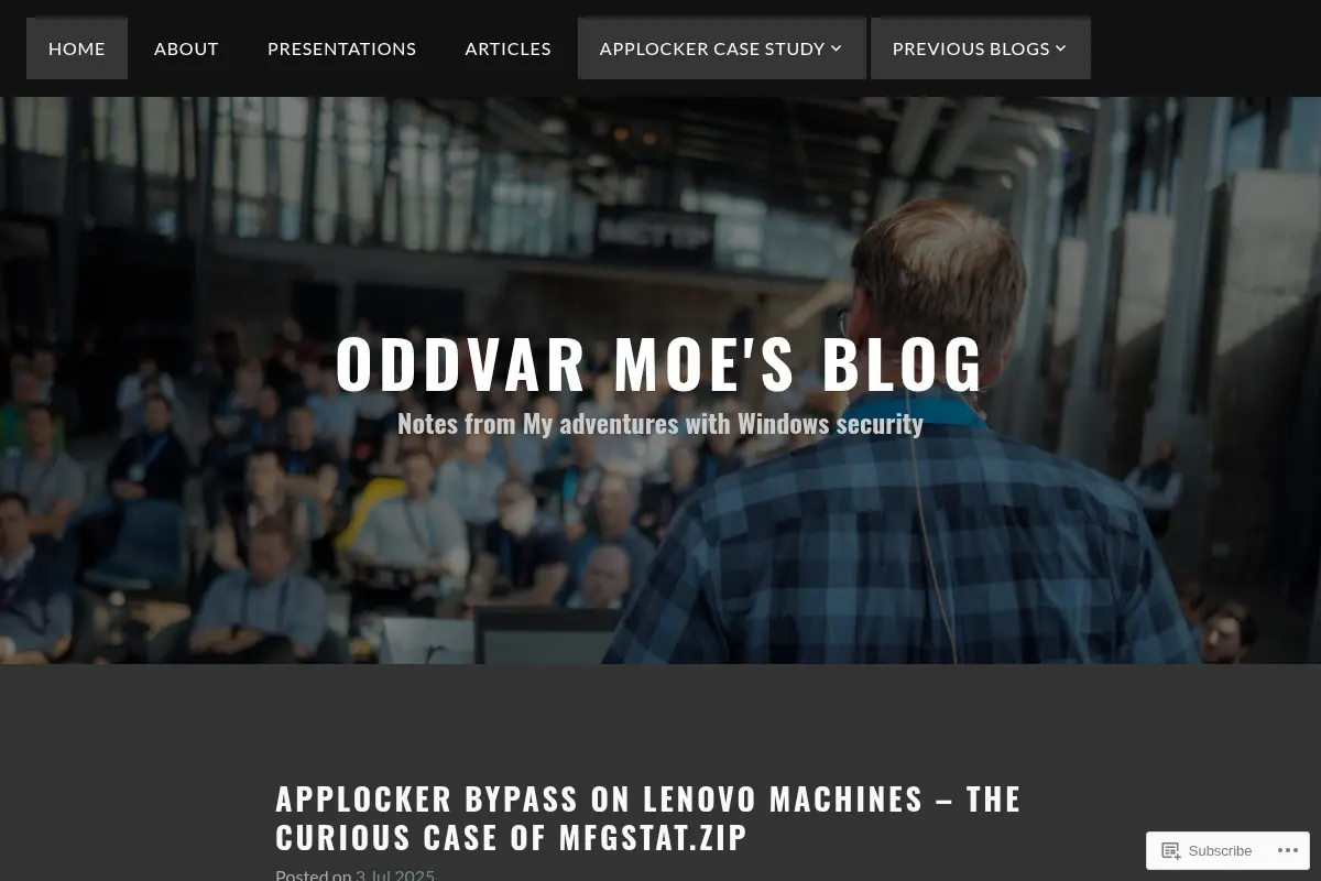 Oddvar Moe's Blog