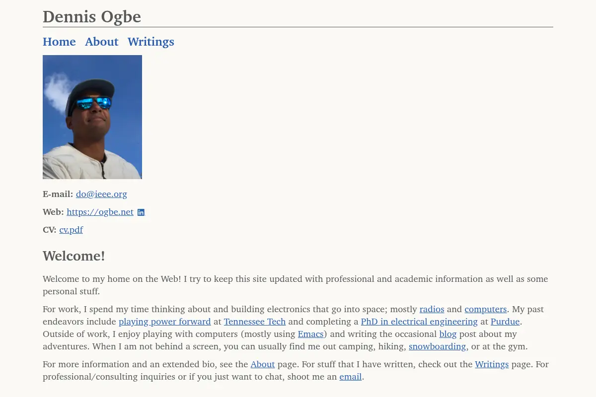 Dennis Ogbe's Personal Website