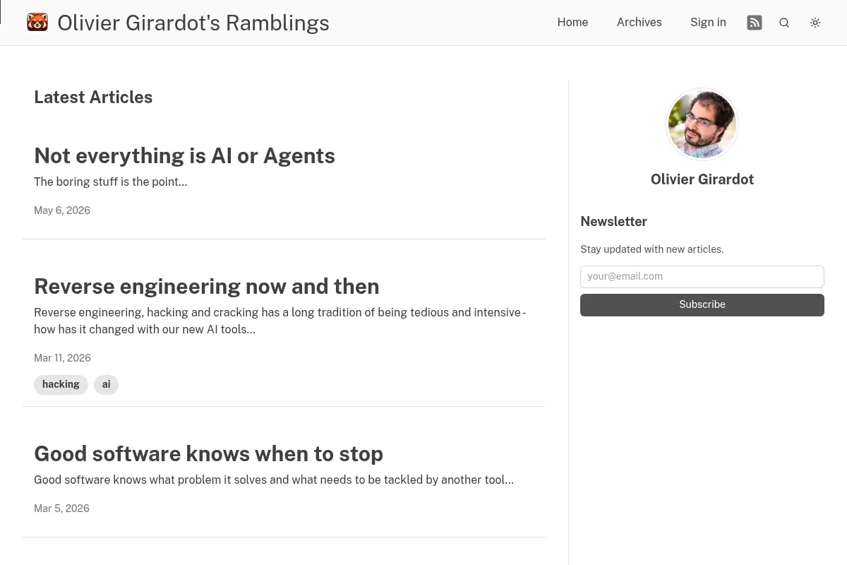 Olivier Girardot's Ramblings