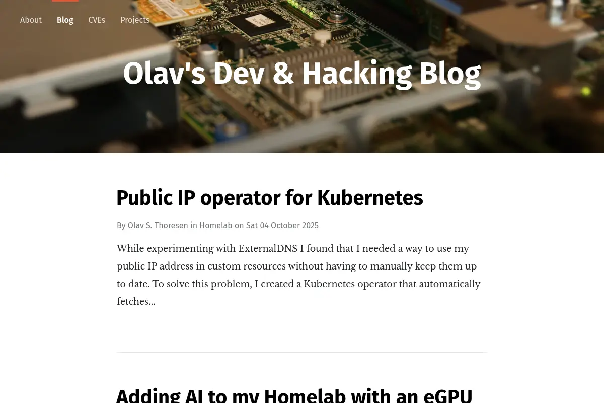 Olav's Dev & Hacking Blog