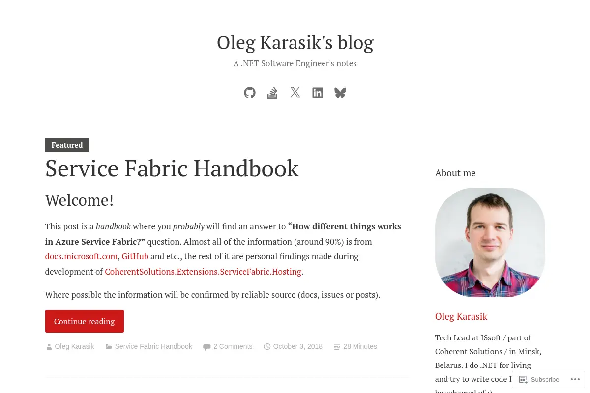 Oleg Karasik's blog – A .NET Software Engineer's notes
