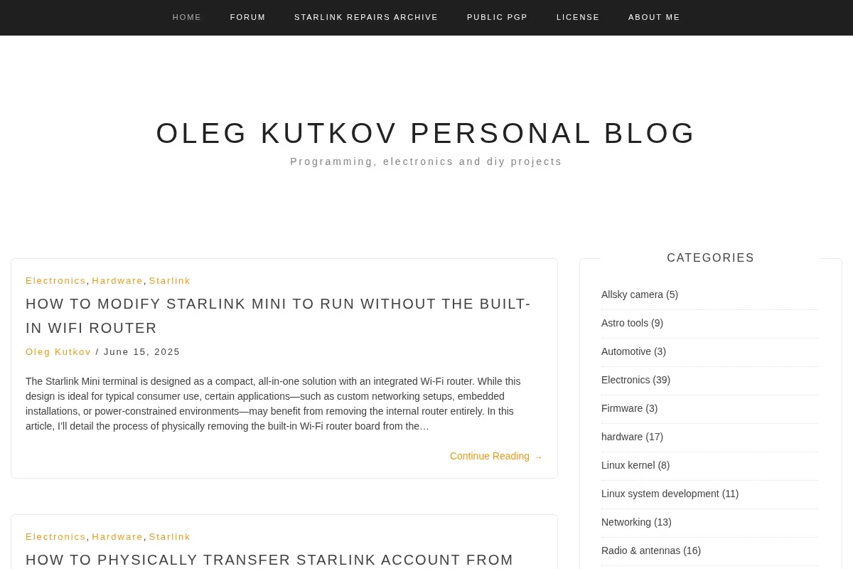 Oleg Kutkov personal blog